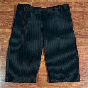 XOXO Women's Black with White Pinstriped Office Short
